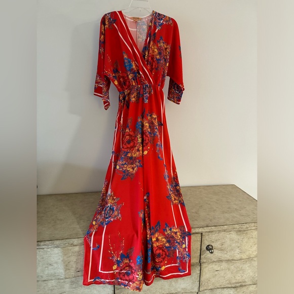 Flying Tomato jumpsuit floral wide leg v-neck XS - Picture 1 of 8